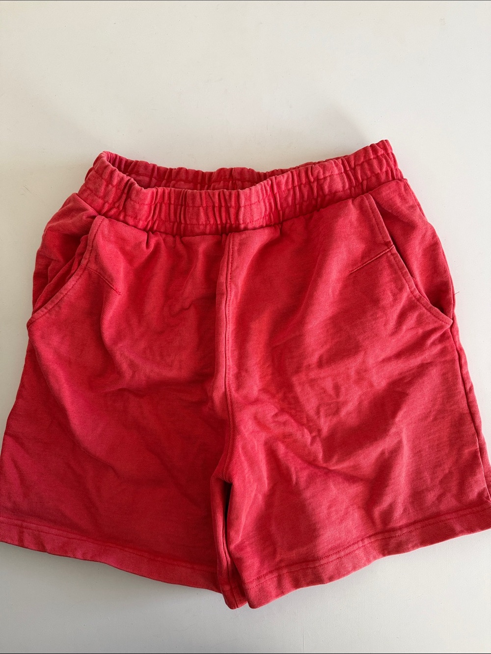 Zara Mens Red Elastic-Waist Shorts Size M